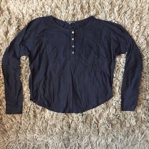 EUC VINCE Navy Blue Henley Shirt
